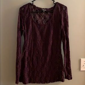 Sheer Lace Long Sleeve Top
